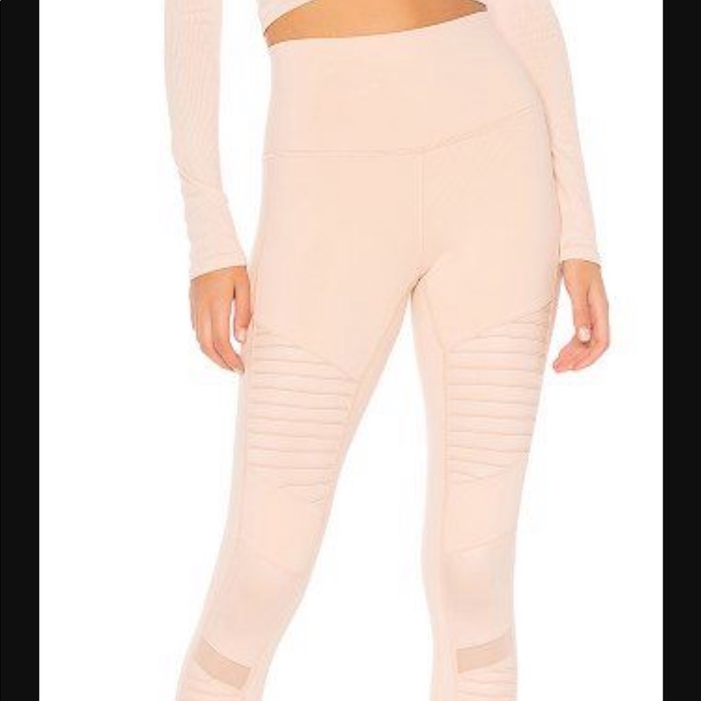Alo yoga Moto high waist leggings xs light pink